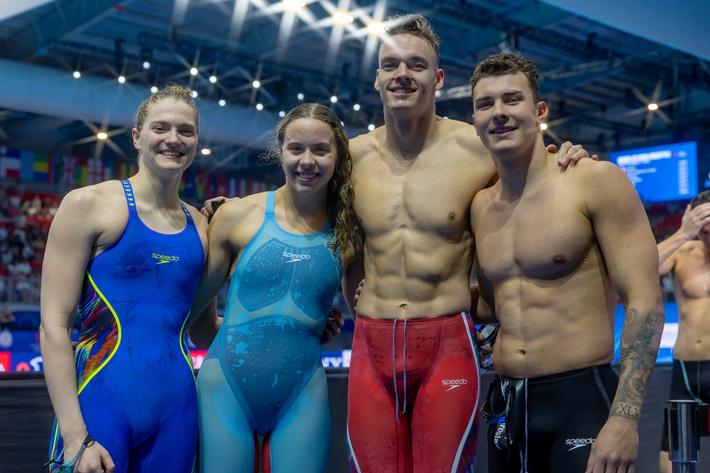 Die deutsche Mixedstaffel nach ihrem Rennen