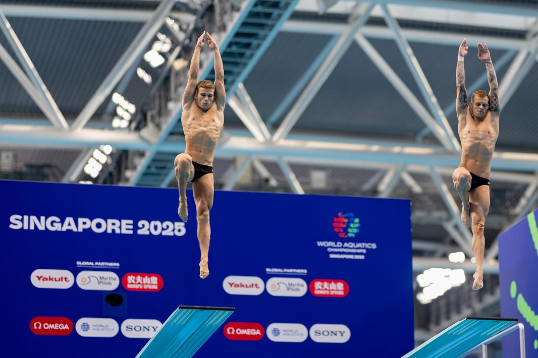 Tio Barthel und Moritz Wesemann im Synchronsprung