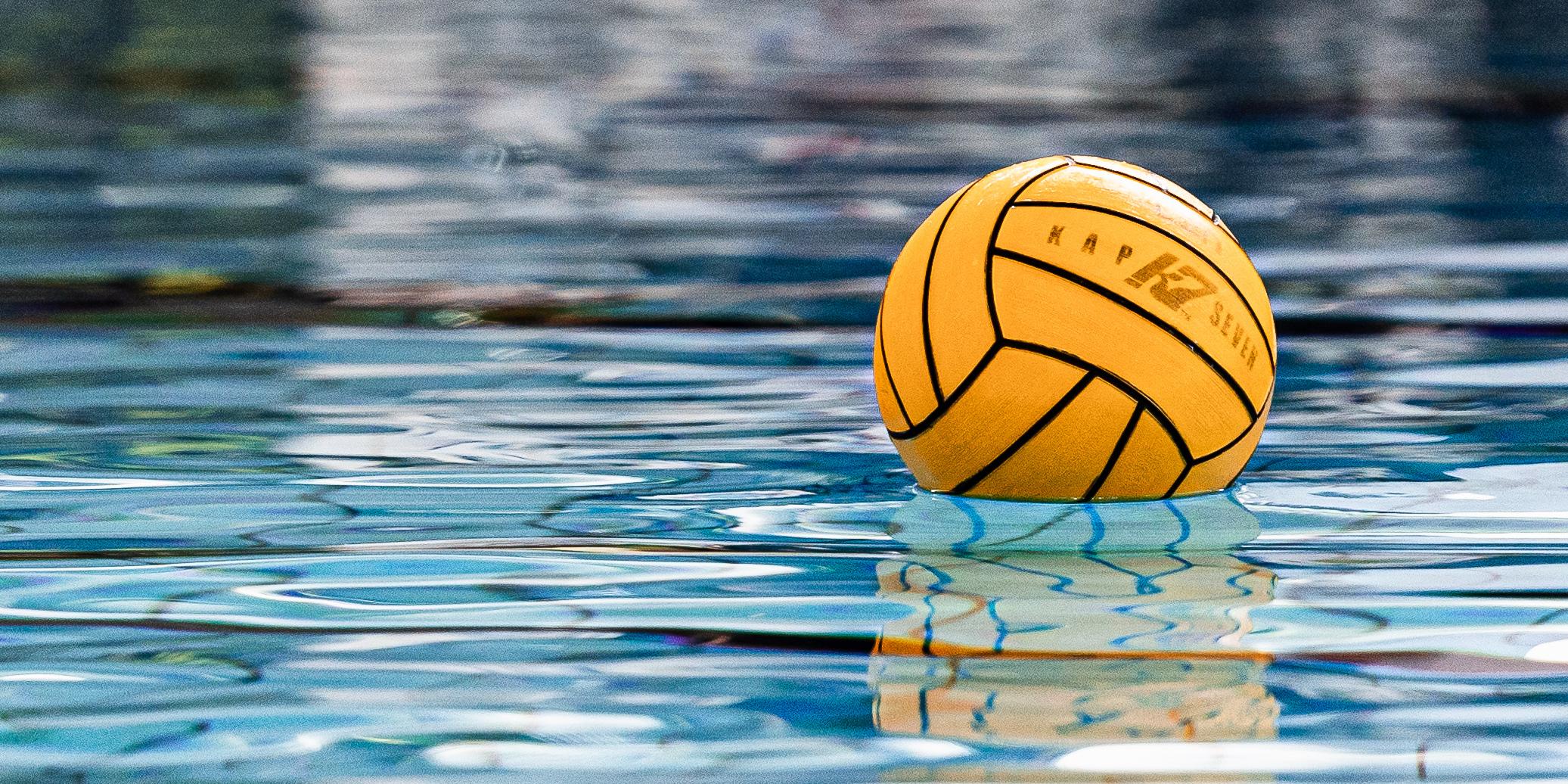 Ein Wasserball liegt im Wasser.